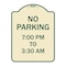 Signmission No Parking 7-00 Am to 3-30 Pm Heavy-Gauge Aluminum Architectural Sign, 24" x 18", TG-1824-23603 A-DES-TG-1824-23603 - alternate 1